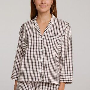 Sleepy Jones Pajama Top Women’s Size XS Checkered Button Up Long Sleeve